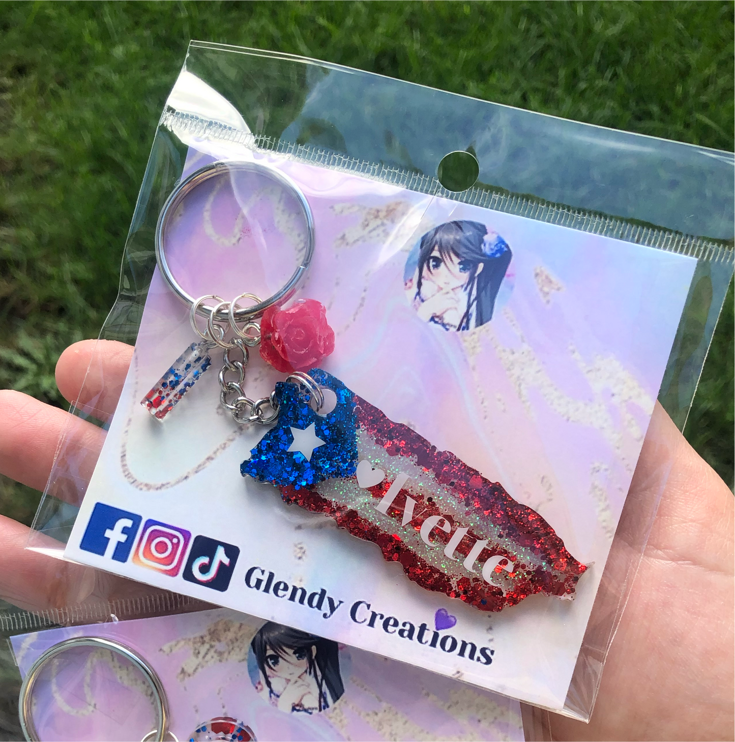 Keychain /Puerto Rico map