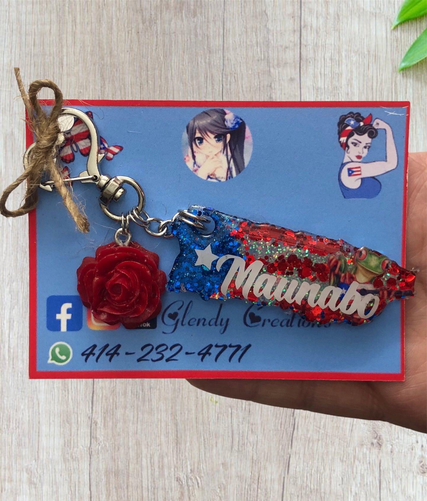 Keychain /Puerto Rico map