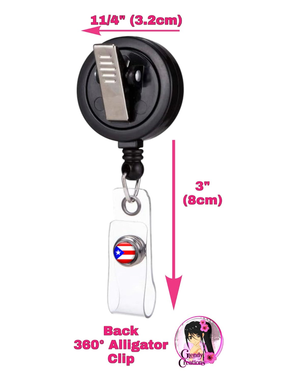 ID badge with Puerto Rico design