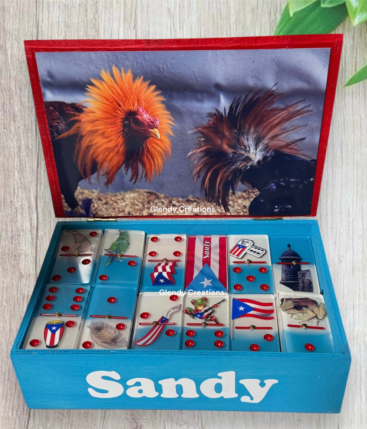 Juegos de dominoes /Gallos / with typical things from Puerto Rico