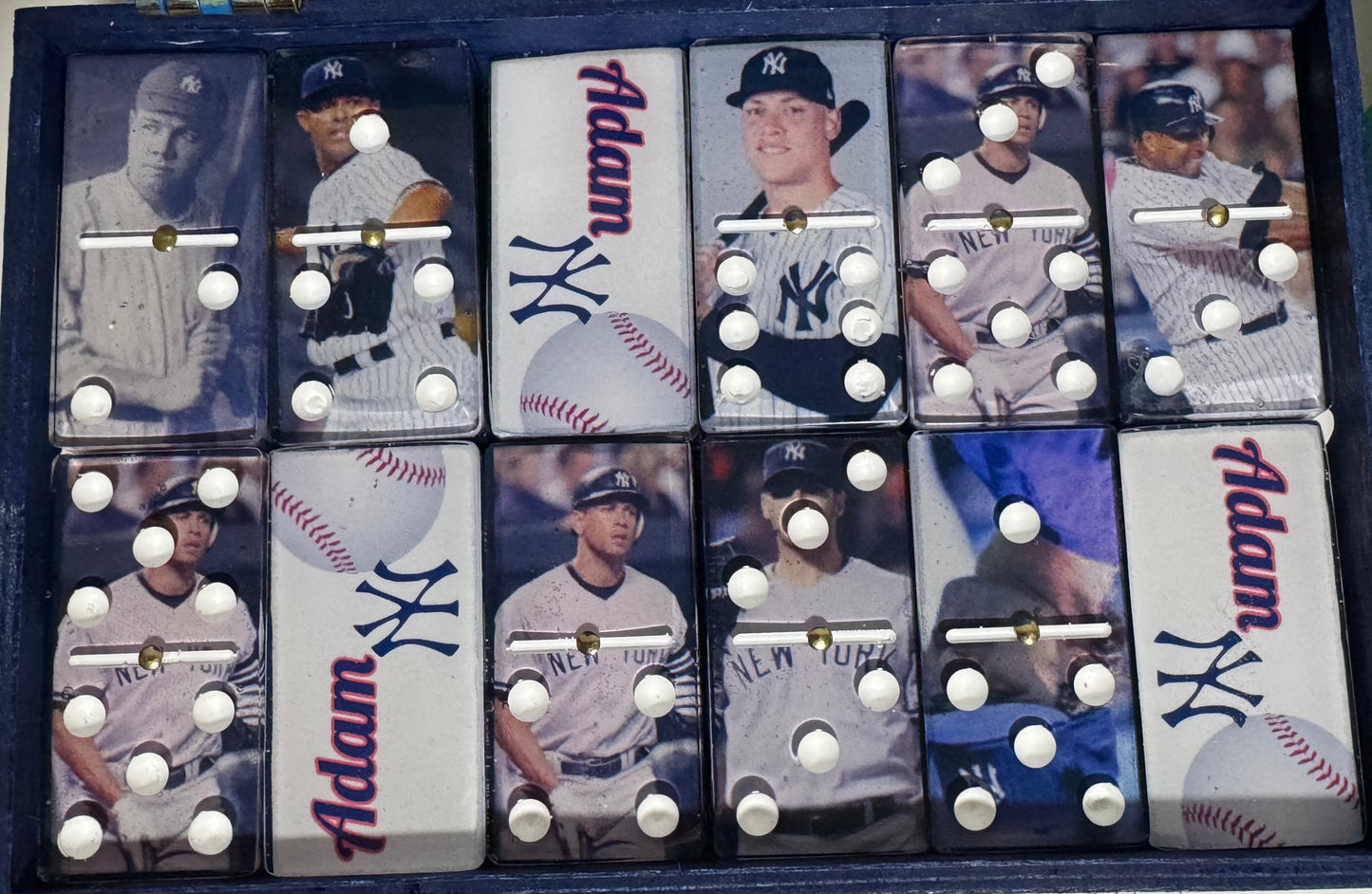 Dominó personalizado del equipo de los Yankee elige tus jugadores favorito (Dominos doble 6)