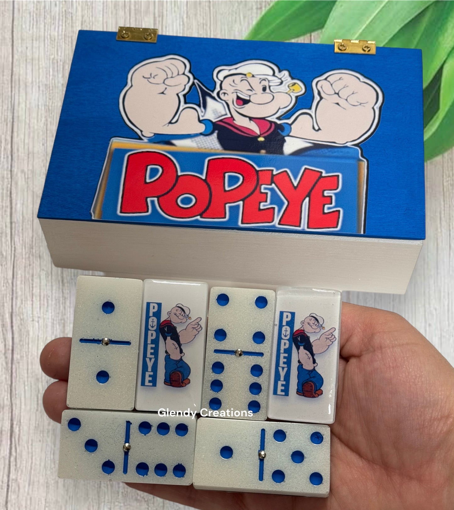 Popeye character double 6 dominoes