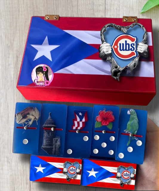 🚨Available - ready for immediate shipping. 🚨Puerto Rico x Chicago Cubs Custom Domino Set