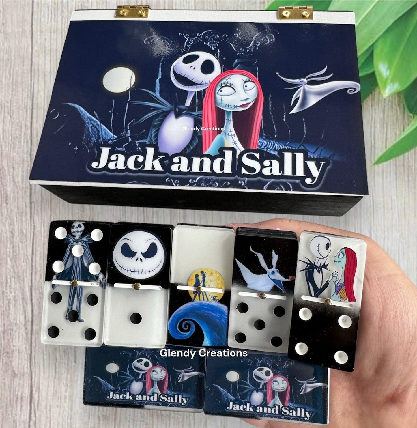 Personalized Double 6 Dominoes from The Nightmare Before Christmas.