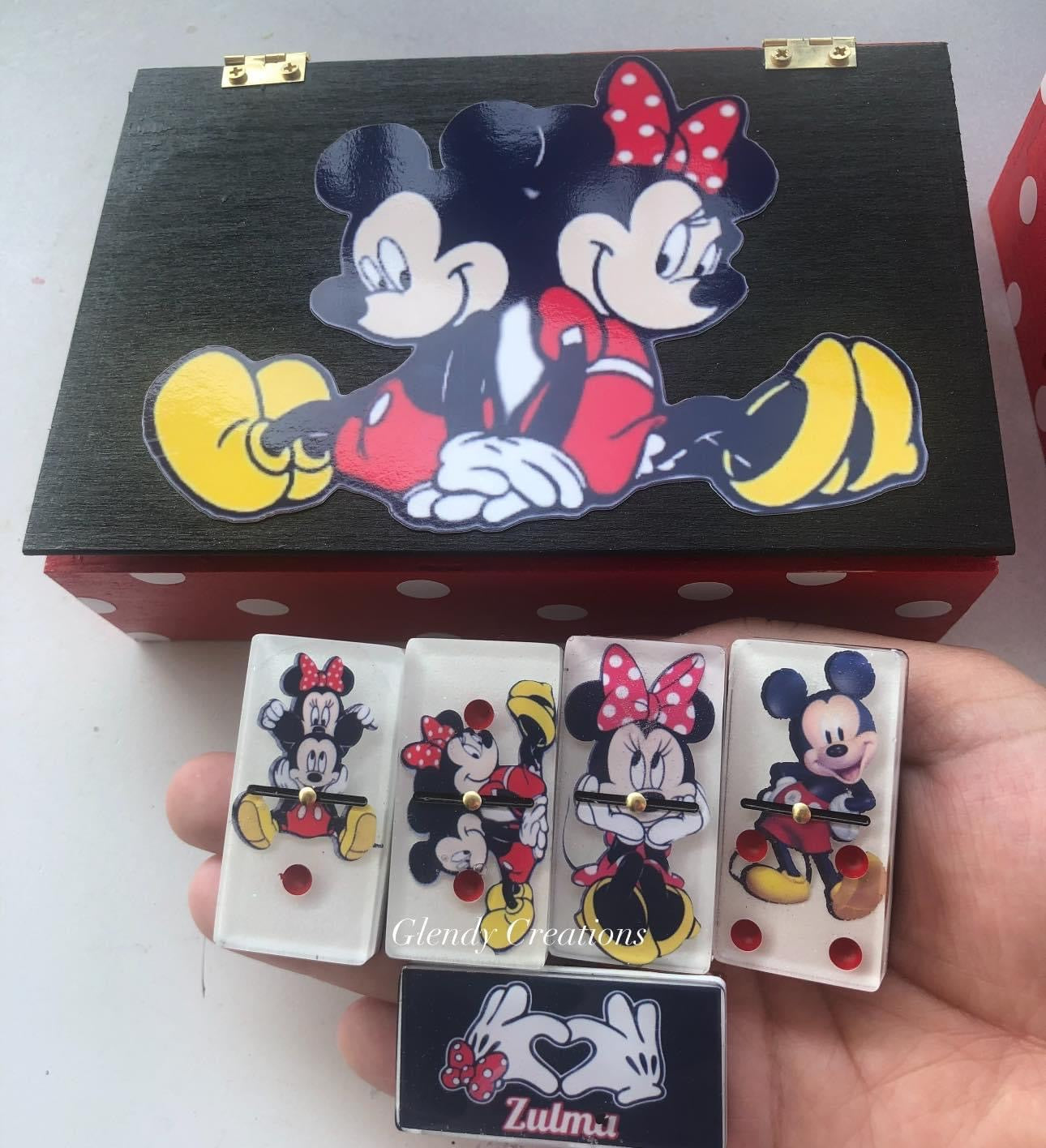 personalized Mickey and Minnie dominoes