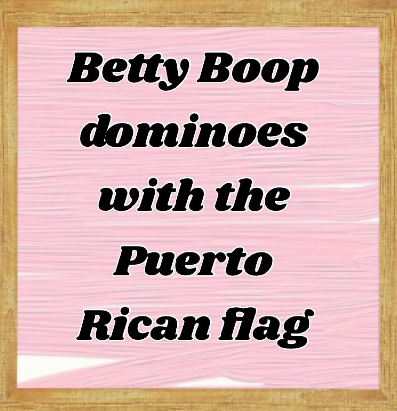 Betty Boop dominoes with the Puerto Rican flag