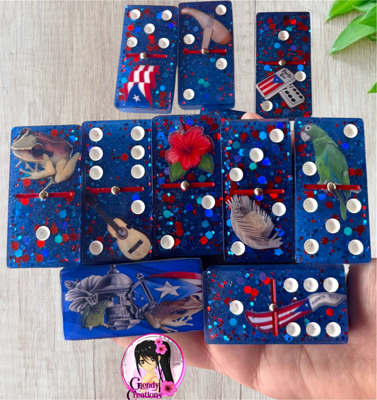 Dominoes doble 6 images of typical things from Puerto Rico