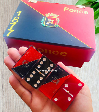 Dominoes personalized with the flag of your town of Puerto Rico