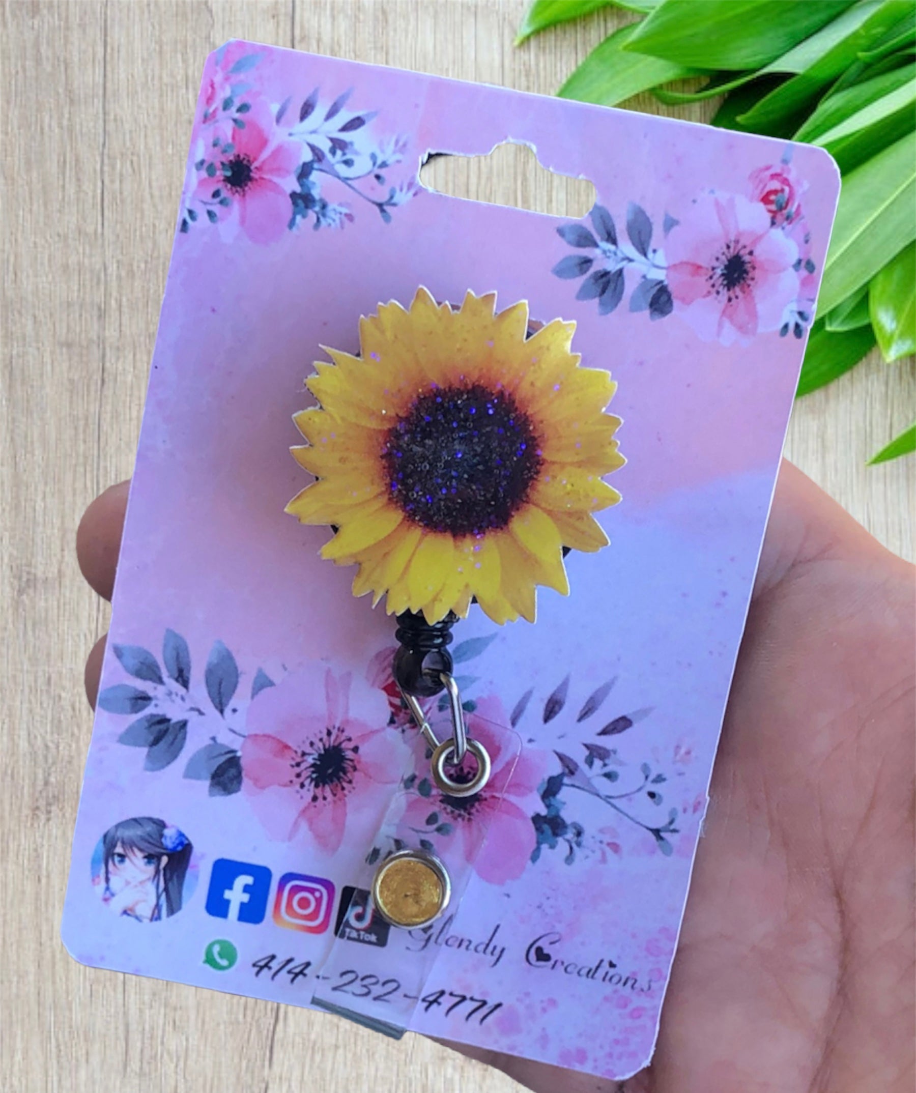 sunflower id badge – Glendy’s Creations