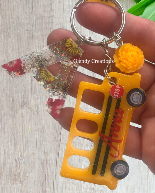 School bus keychain