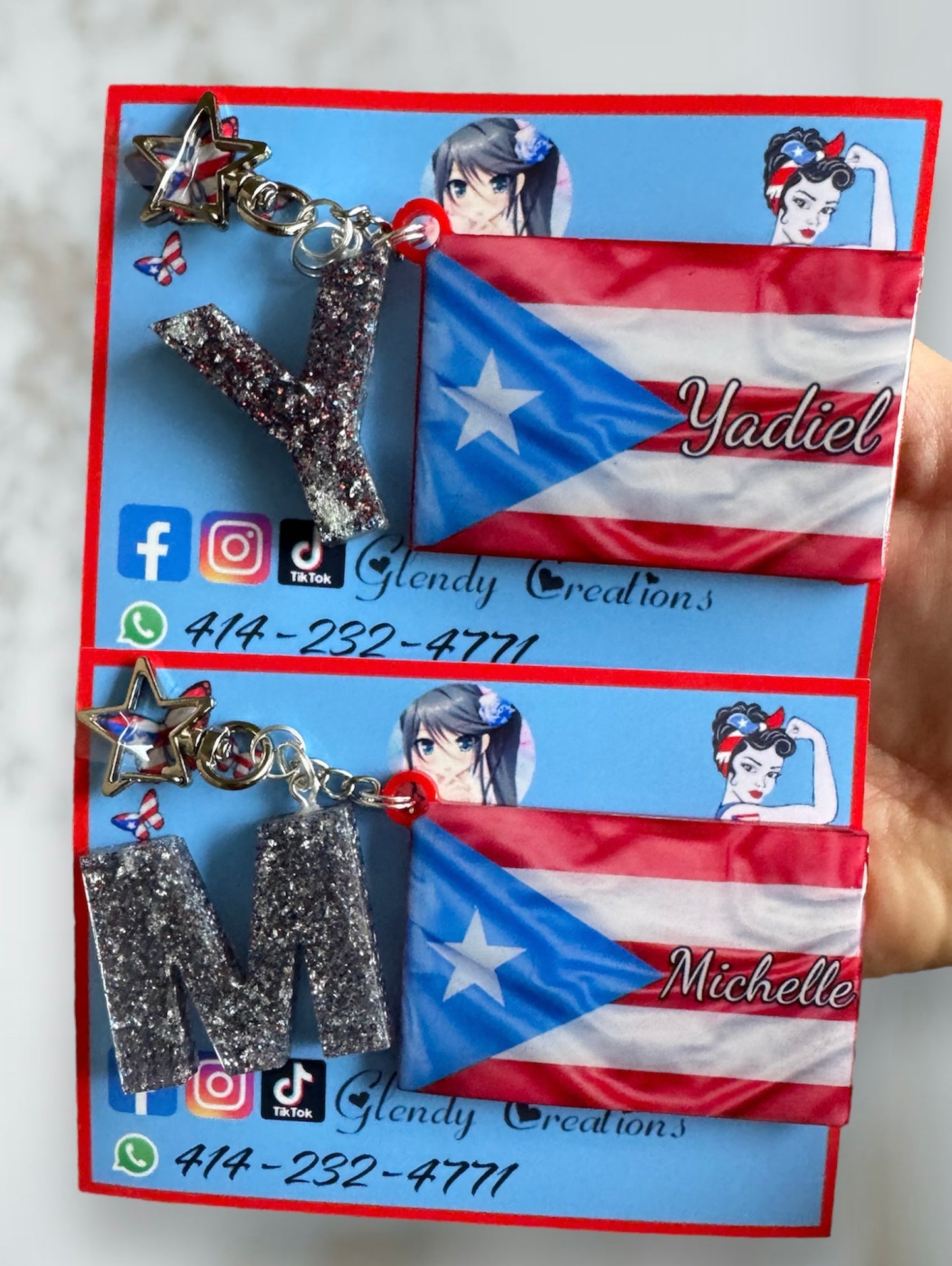 Puerto Rico flag keychain