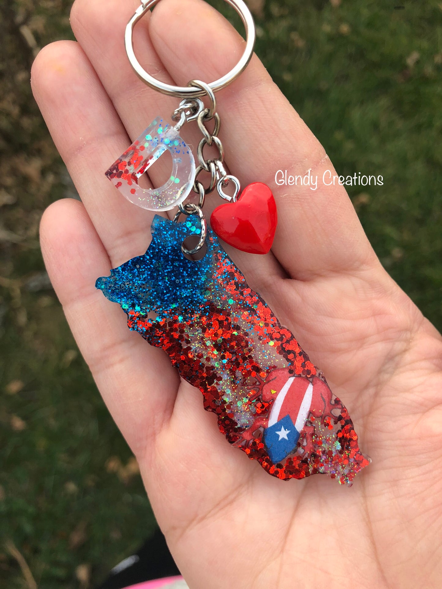 Puerto Rico map keychain