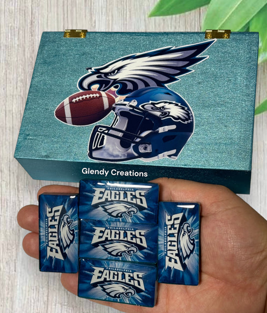 double 6 dominoes of the philadelphia eagles team