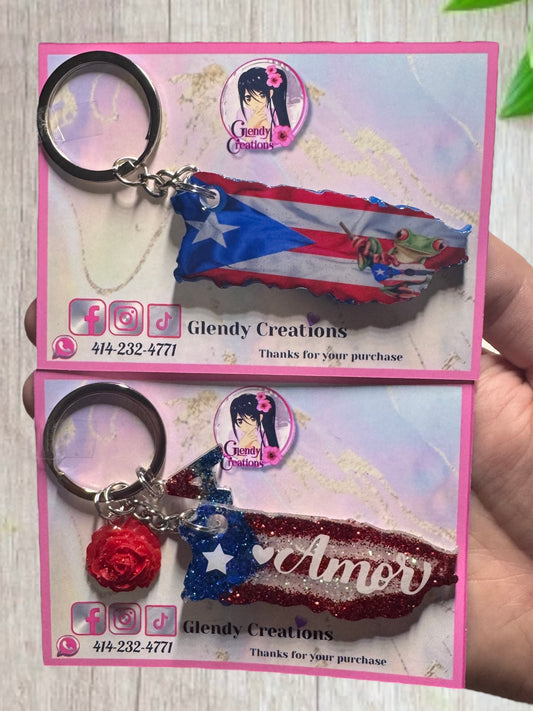 2 Llavero/mapa de Puerto Rico