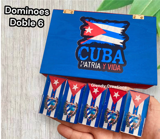 dominoes double 6 with the flag of cuba