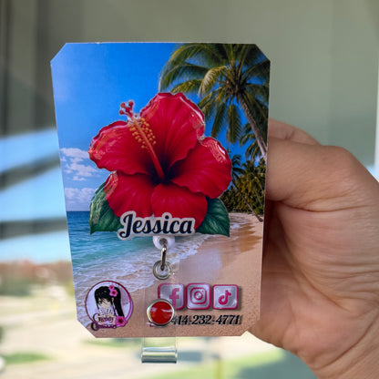 Flor Maga Badge Reel Puerto Rico | Personalized / ID Badge Holder