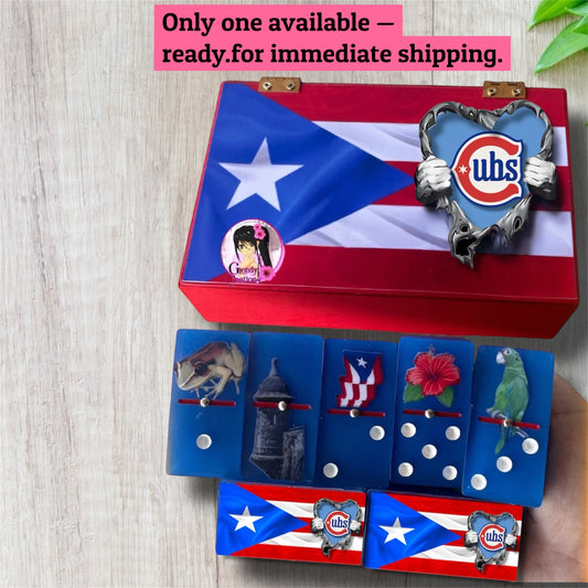 🚨Available - ready for immediate shipping. 🚨Puerto Rico x Chicago Cubs Custom Domino Set