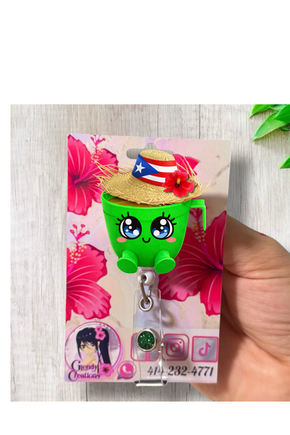 Id badge/Taza de mantequilla tradicional puertorriqueña / Taza de café