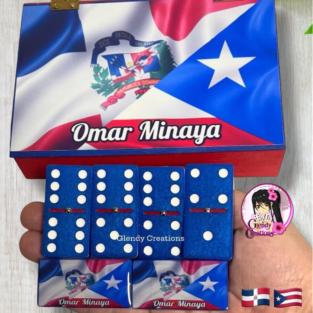 Juego de Dominó Temático – Banderas RD y Puerto Rico
