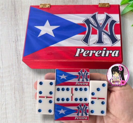 Domino Personalizado Puerto Rico + Equipo de Tu Preferencia y Nombre