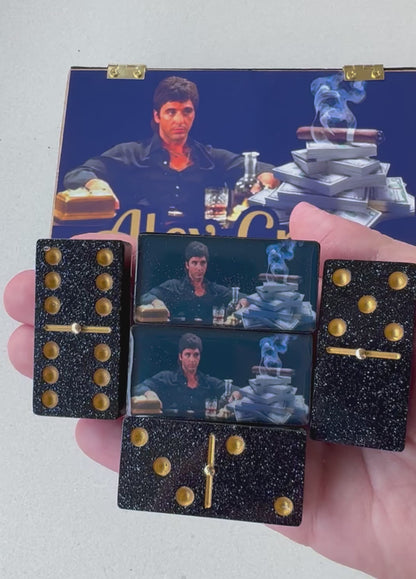 Scarface-themed double 6 dominoes