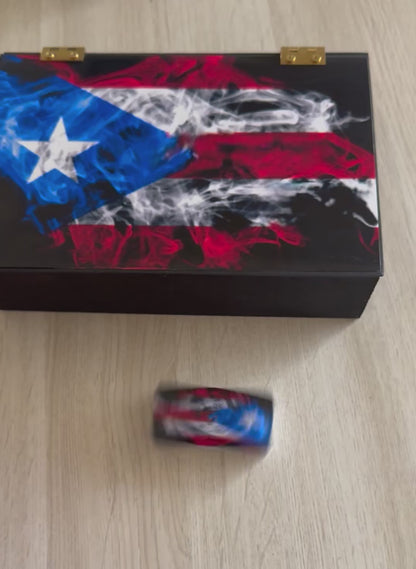 Dominoes con La bandera de Puerto Rico